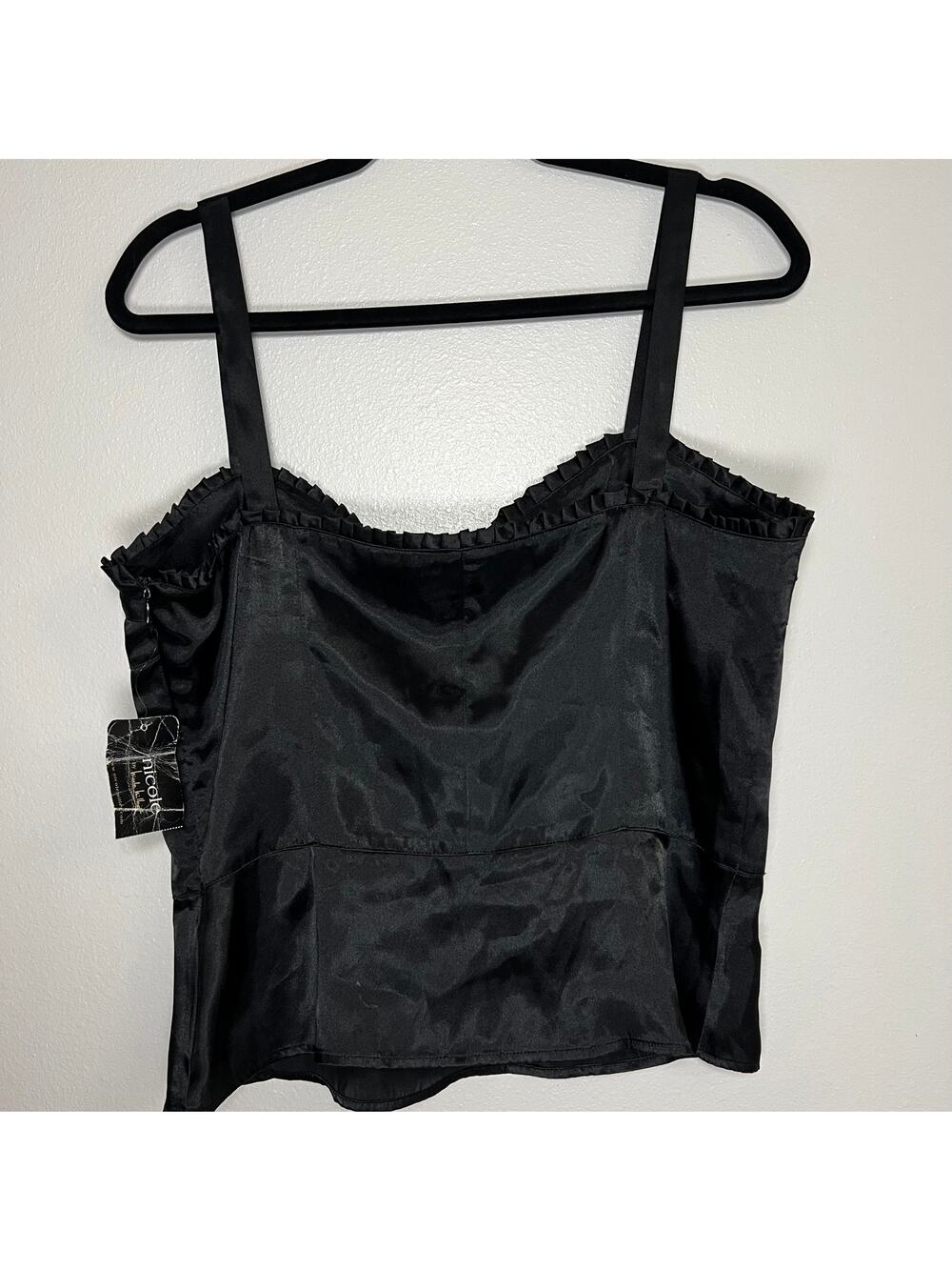 Nicole by Nicole Miller Vintage Reign Women's Black Whimsigoth Ruffled Top